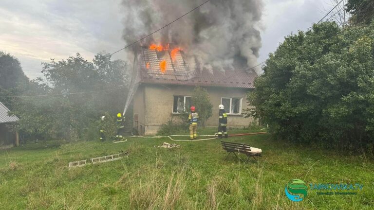 Pożar domu w Trzemesnej (pow.Tarnowski). 