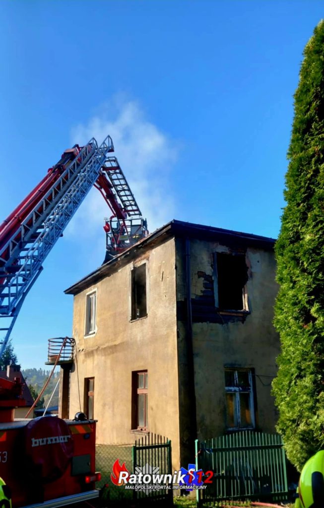 Pożar budynku mieszkalnego w Bochni