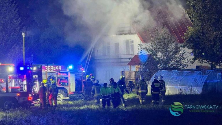Pożar poddasza w Gwoźdźcu (pow.Tarnowski)