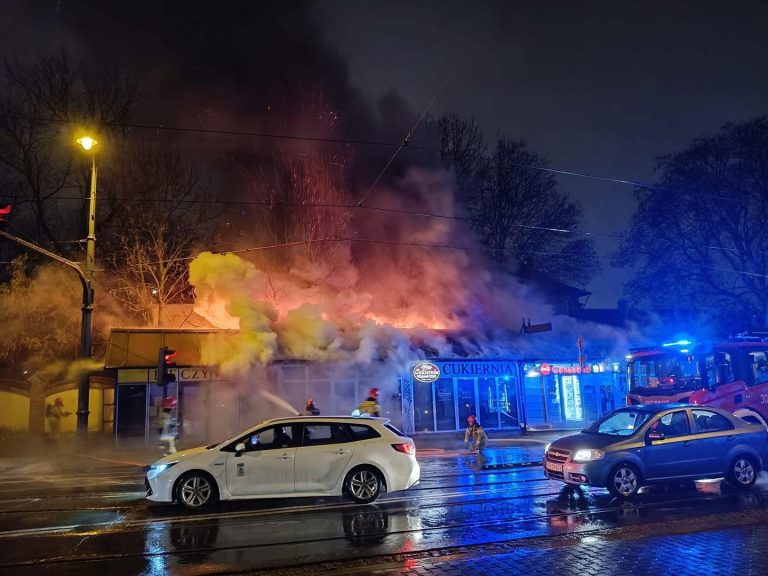 Pożar pawilonów handlowych w Krakowie na ul. Długiej! 