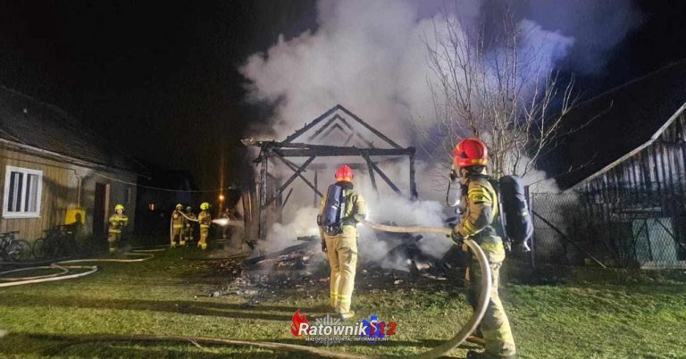 Pożar budynku gospodarczego w Nowym Sączu