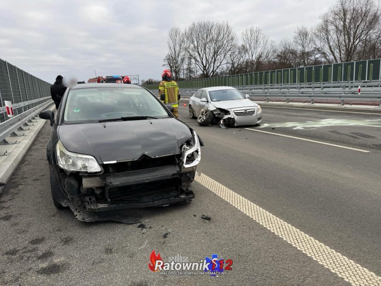 Zdarzenie drogowe na północnej obwodnicy Krakowa S-52