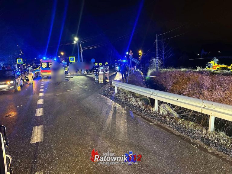 Potrącenie osoby pieszej na ul. Sadowej w Wieliczce