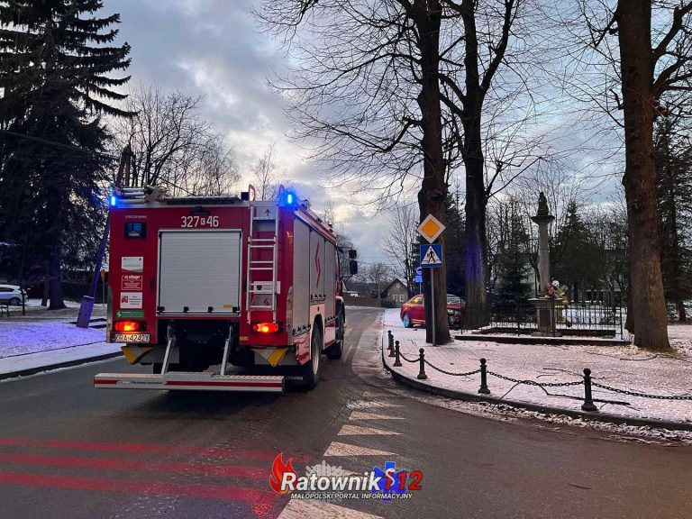 Zdarzenie drogowe w Nowej Górze: Samochód uderzył w drzewo