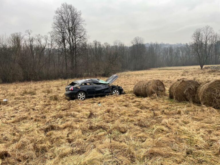 Dachowanie pojazdu osobowego w Głogoczowie