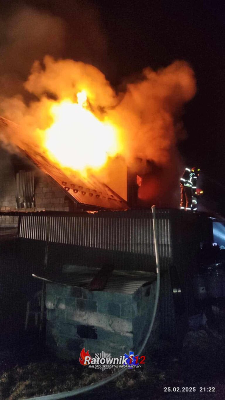 Pożar budynku gospodarczego w Sieprawiu