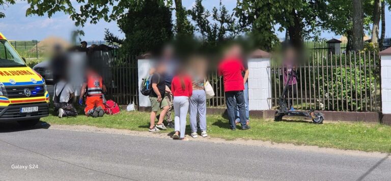 Poważny wypadek w Miłocicach: dwójka dzieci poszkodowana w kolizji samochodu i hulajnogi