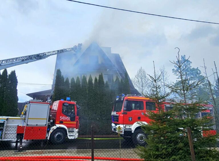 Pożar budynku na Cyrhli w Zakopanem