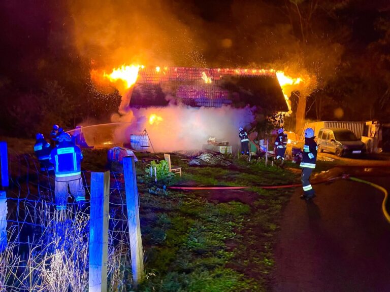Pożar domu w Wołowicach. Strażacy odnaleźli zwęglone zwłoki mężczyzny