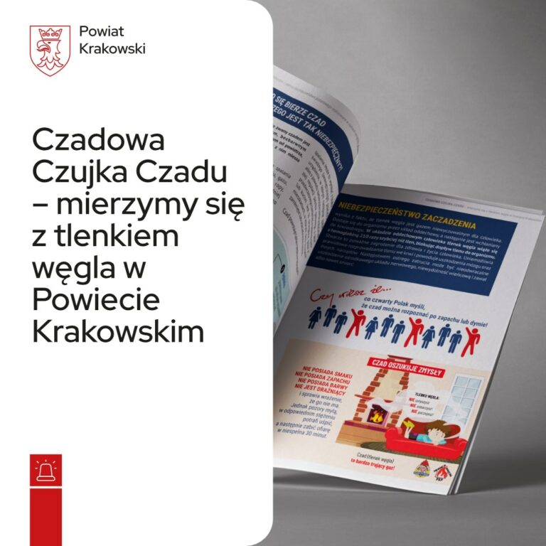 Powiat Krakowski walczy z „cichym zabójcą. Ponad 700 czujek tlenku węgla trafi do mieszkańców w ramach projektu „Czadowe Czujki Czadu”