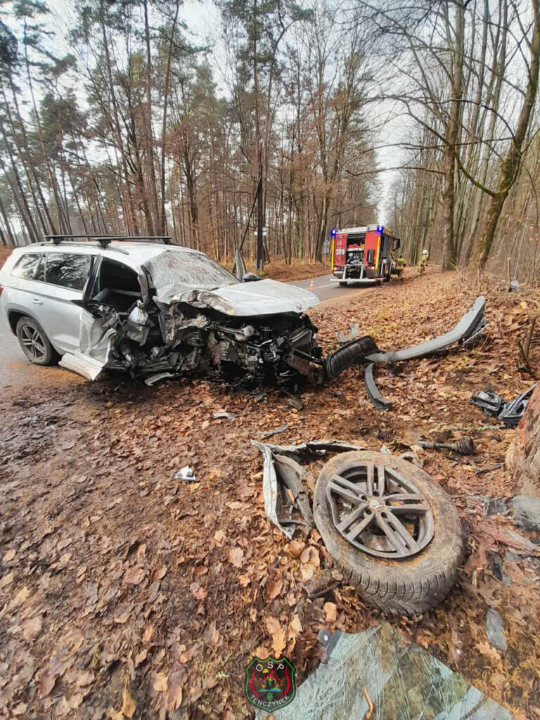 Wypadek na ul. Krystyny w Tenczynku — Dwie osoby trafiły do szpitala